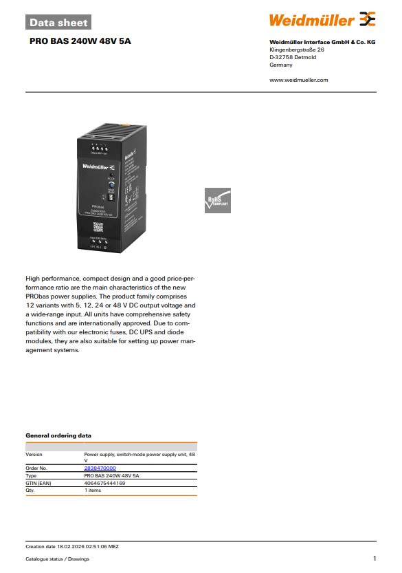 Product Datasheet